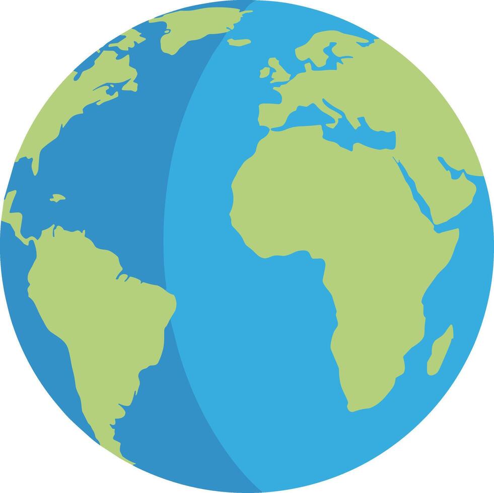Simple Flat Style Earth Globe World Map Geography Element vector