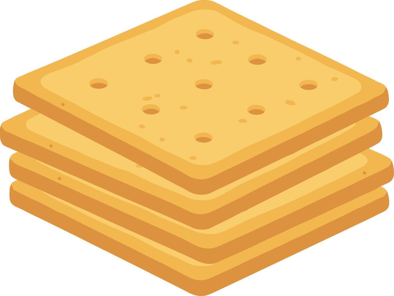 Simple Style Pile of Cracker Stacked Illustration for Baking Element vector
