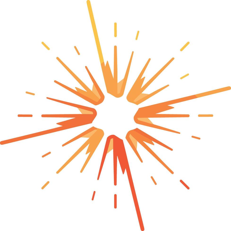 Simple Flat Geometric Explosion Star Burst Effect Spark Design Element vector