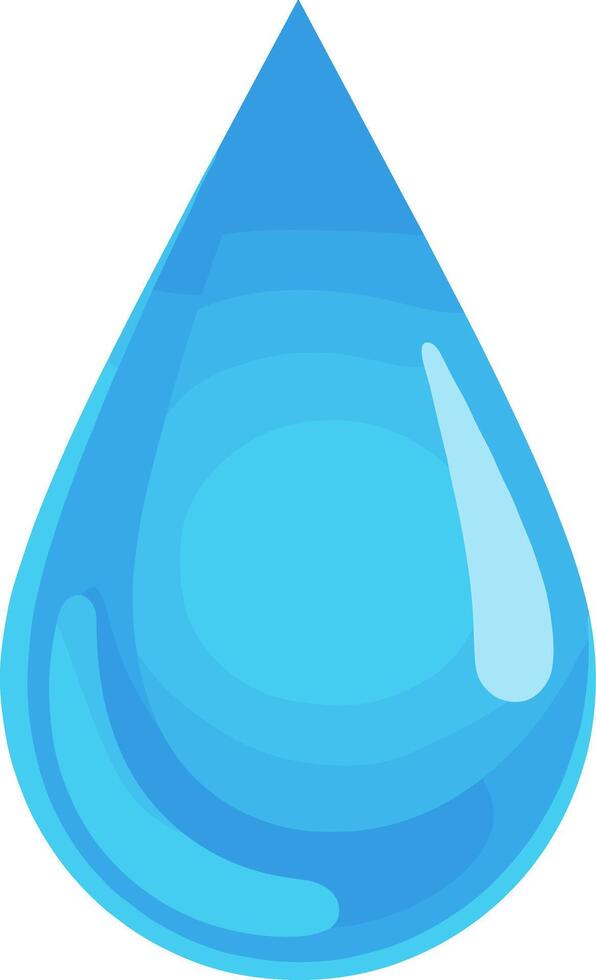 Flat Design Light Blue Water Drop Graphic Element Simple Icon vector