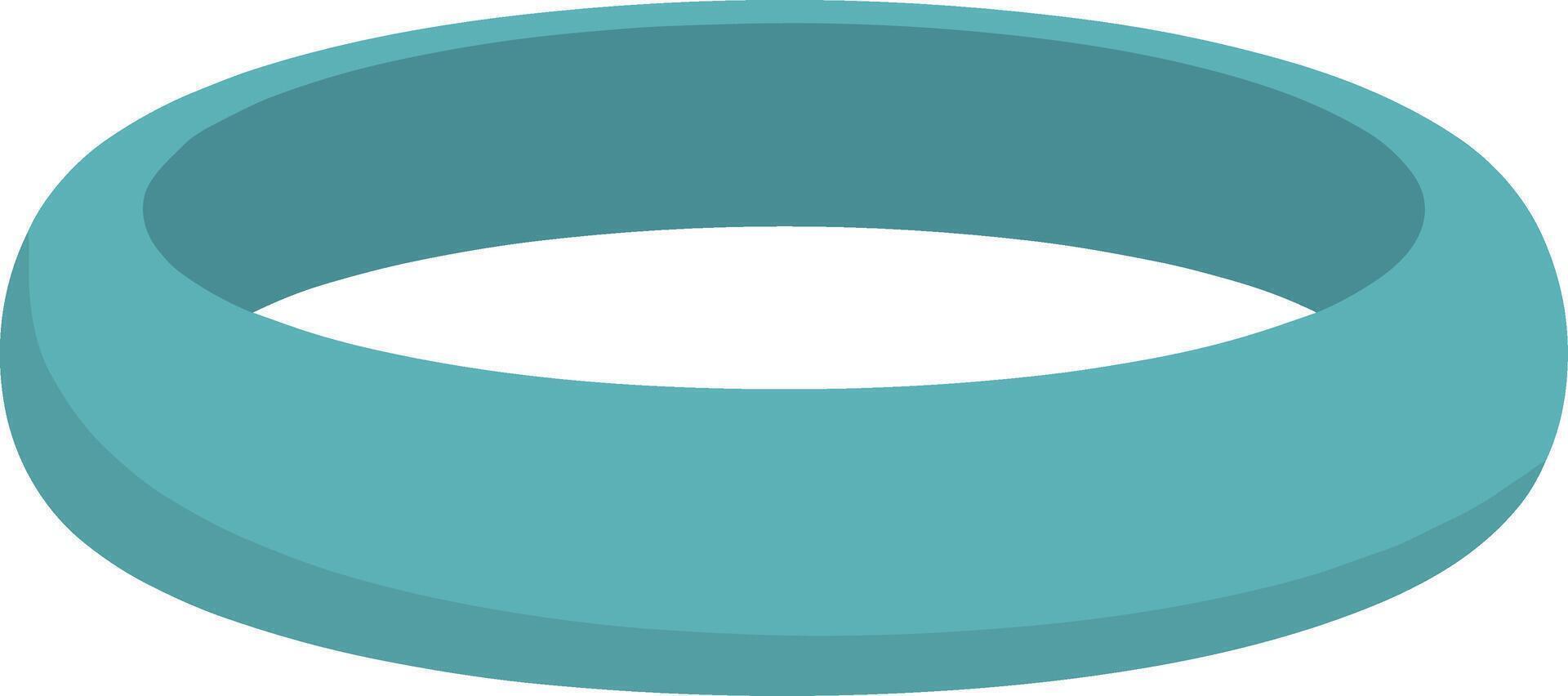Minimalist 3D Round Shape Ring Element in Light Blue Color vector
