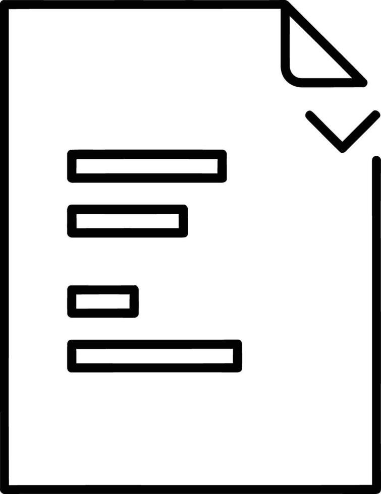 Document icon with folded corner and down arrow in simple line art vector