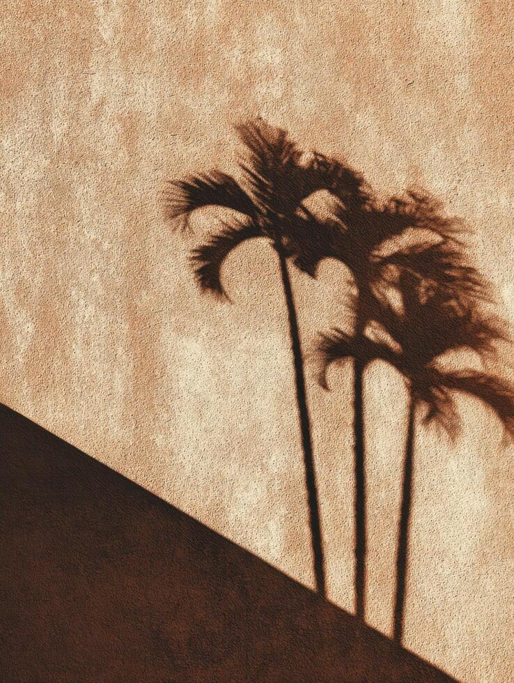 A Simple Graphic Print Of Palm Tree Shadow Shapes photo