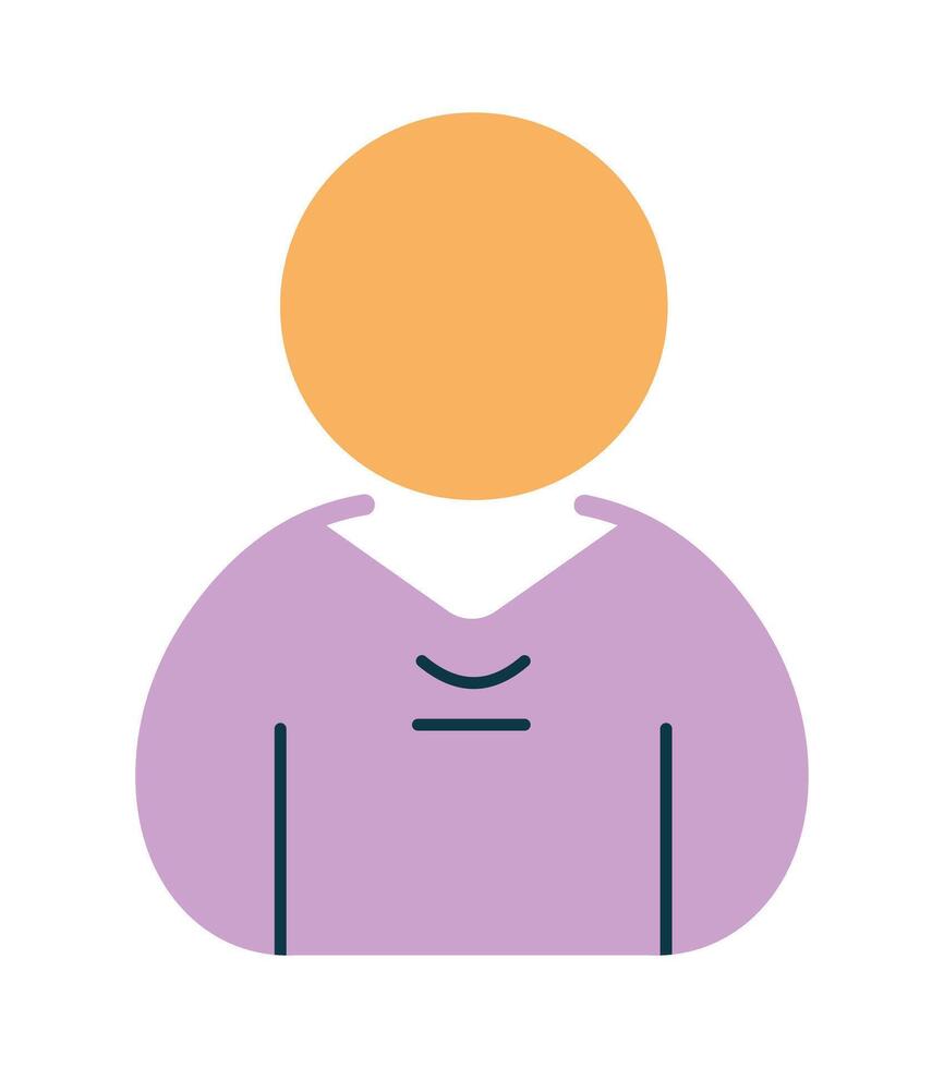 Simple and colorful character avatar for a user account. Minimalist flat design person symbol isolated on white background. vector