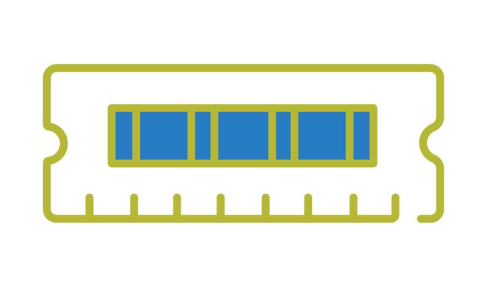 Modern line art icon of a computer RAM stick. Random access memory module graphic for technology and hardware concepts. vector