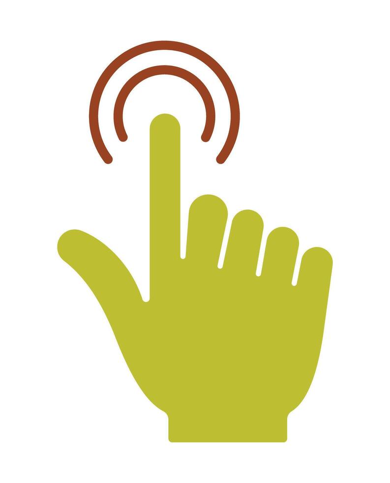 Touchscreen Pointer and Finger Press Symbol. A modern graphic for user interfaces, app tutorials, and call-to-action buttons. vector