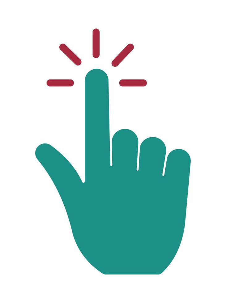 Hand Click and Tap Gesture Icon with Action Effect. A simple pointer symbol for UI interaction, website navigation, and app buttons. vector