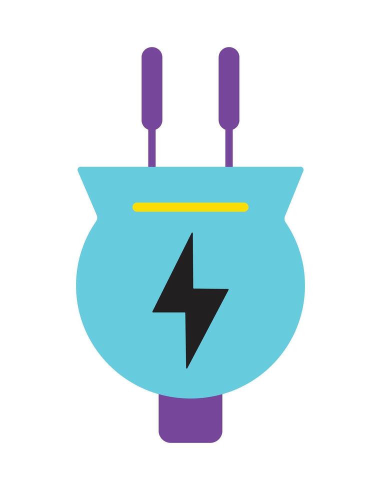 Modern Power Connection Symbol. A simple graphic of an electrical plug for electricity, charging stations, and tech concepts. vector