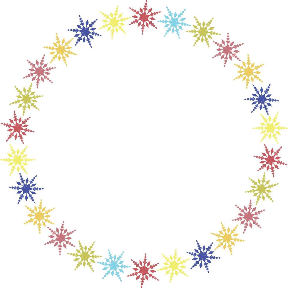 Snowflake winter frame. Christmas snowflake on white background border with empty space vector