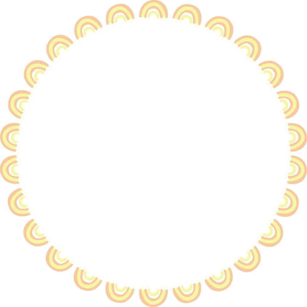 Rainbow frame. empty childish frame for text. Modern Ababy shower graphi vector