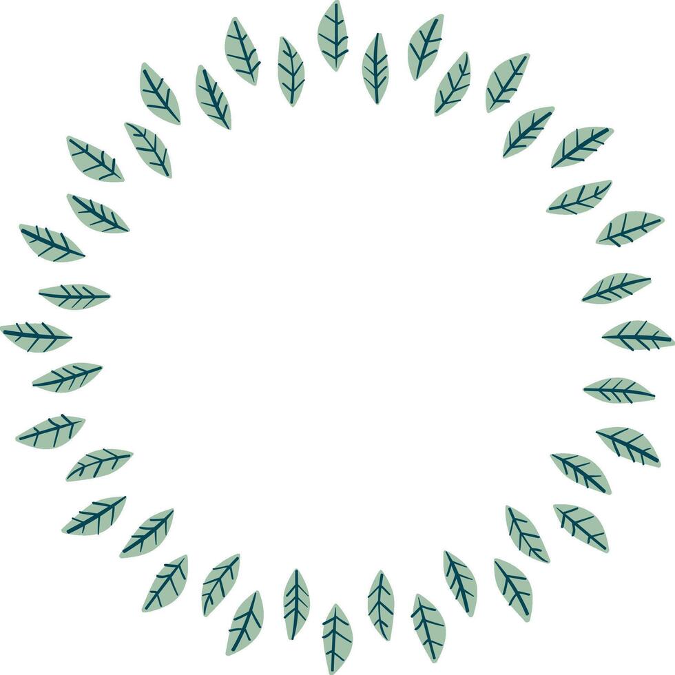 Frame with leaf elements decoration. Easter template with empty space for your text vector