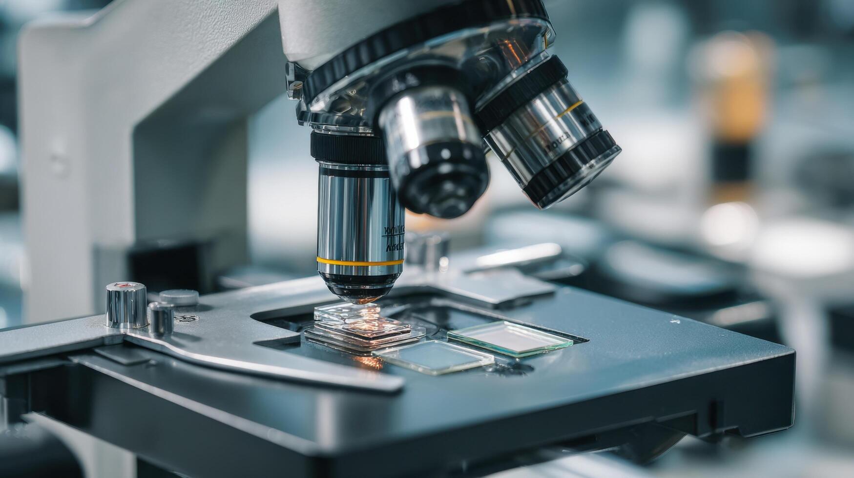 Inside a Geology Lab with a Microscope for Examining Rock Slices photo