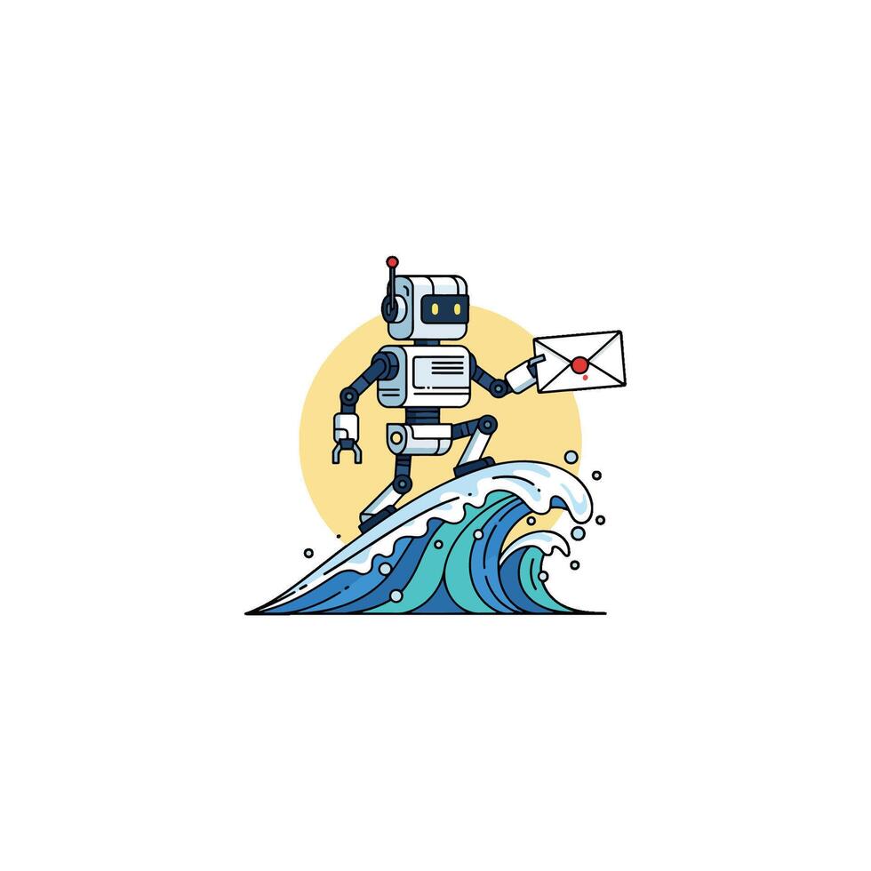 Futuristic robotics and artificial intelligence evolution a Smart Robot automaton showcases Machine Mind efficiency and expert assistance. Clip art vector