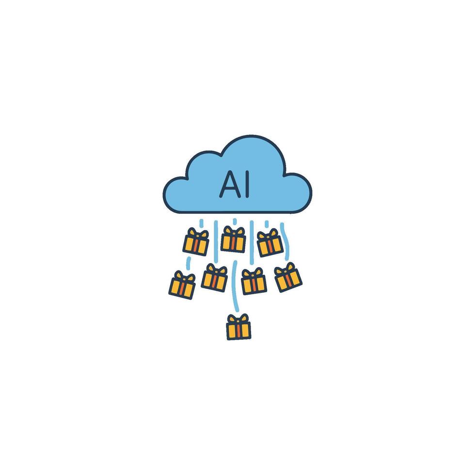 AI Data Cloud Solution for business growth and efficiency, using Data Science, Machine Learning, Big Data Analytics, and a Predictive Model for improved performance vector