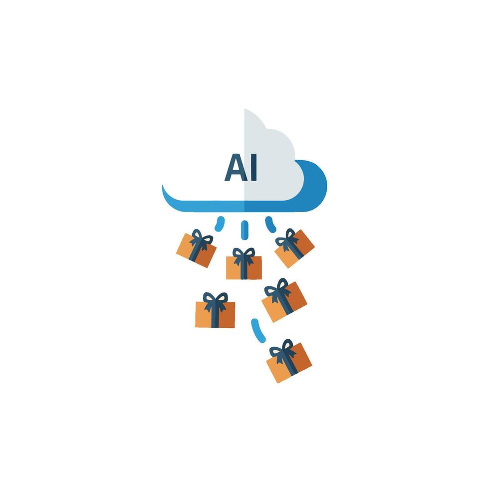 Advanced AI system using a data cloud and machine learning for data analytics. A solution for monitoring growth, performance, and financial results vector