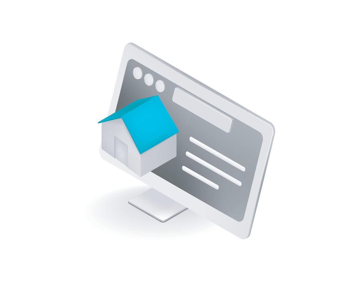 Web home page on computer vector