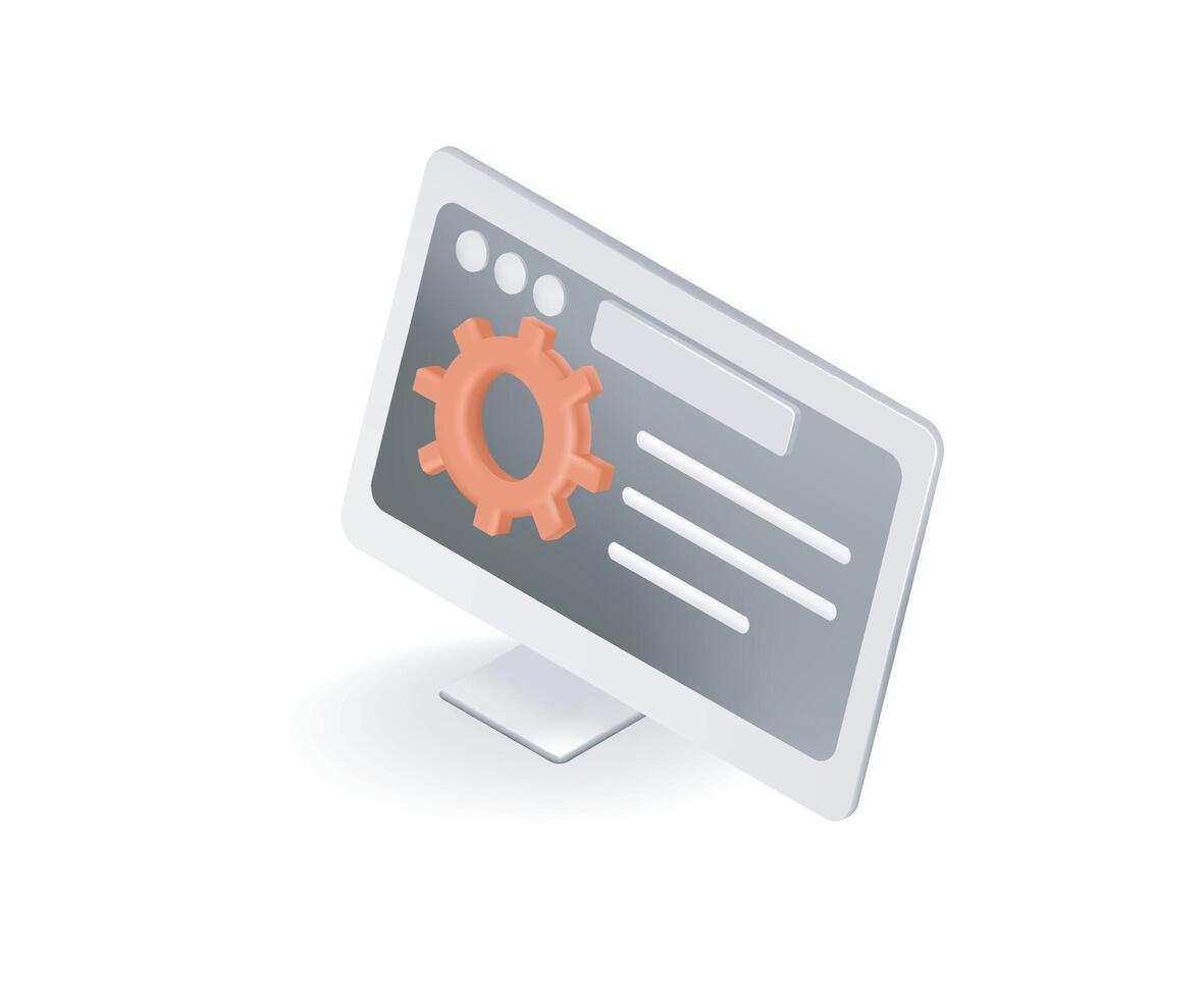 web ajuste desarrollo en computadora vector