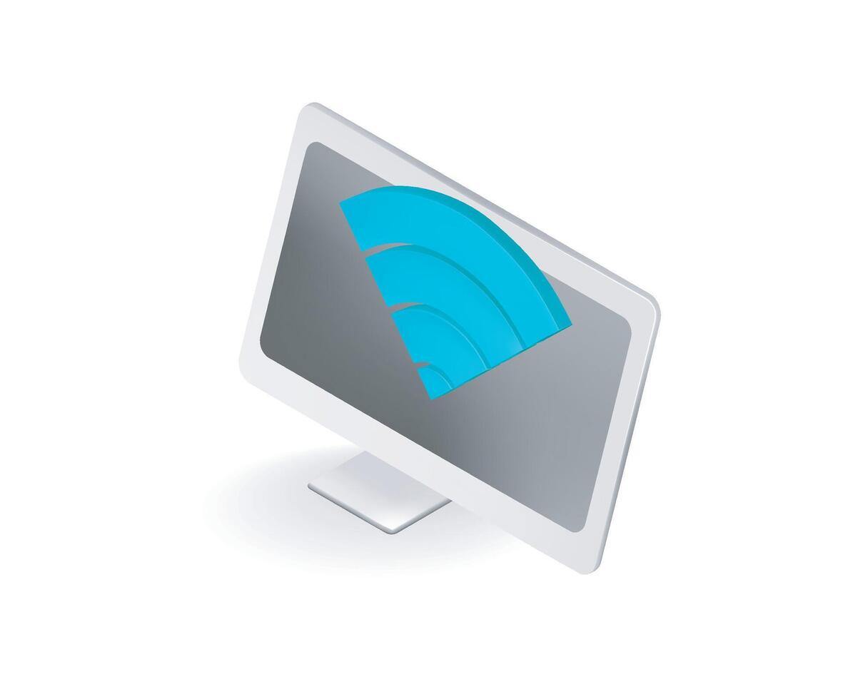Computer online on internet wifi vector