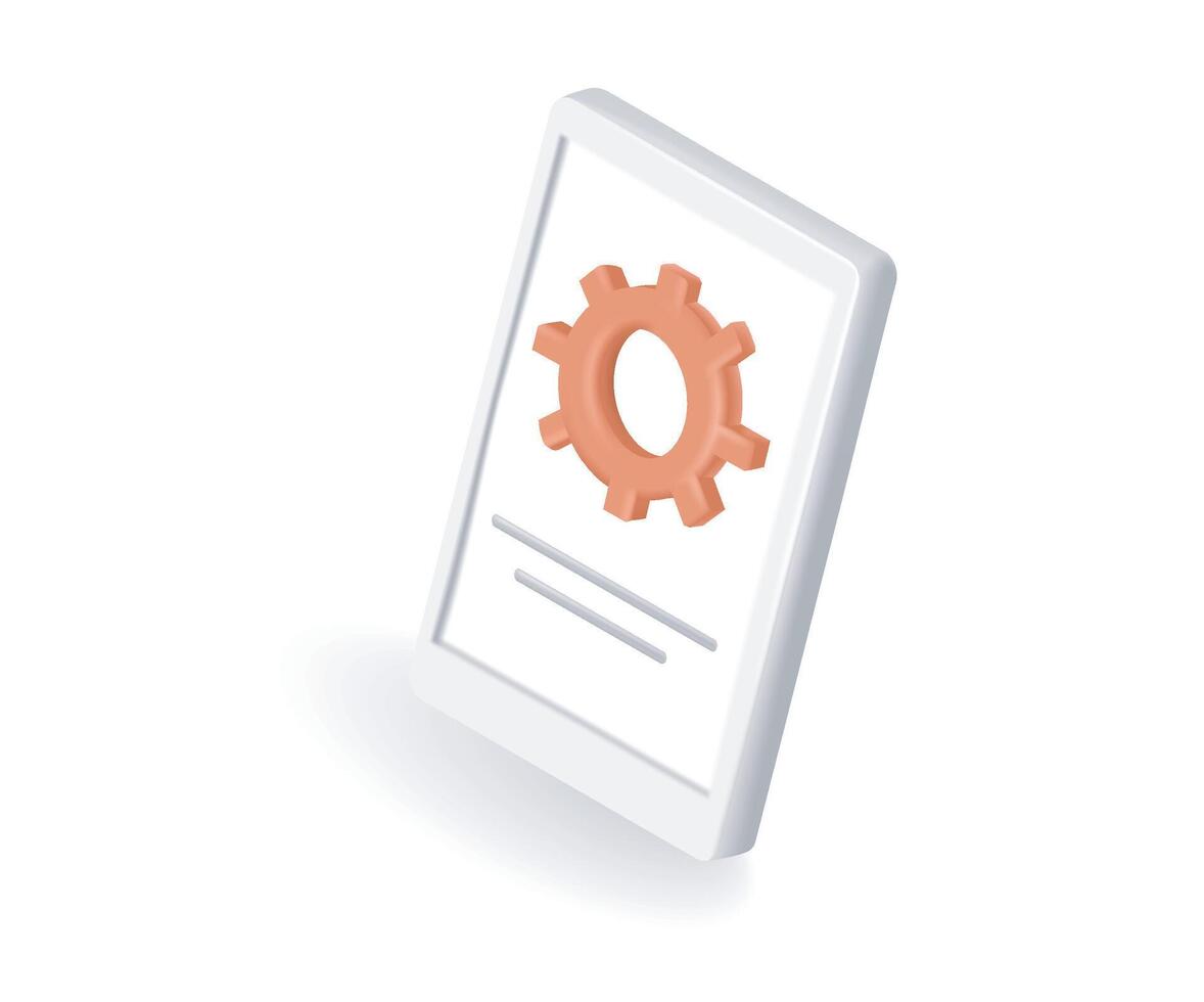 Mobile application setting gear concept vector