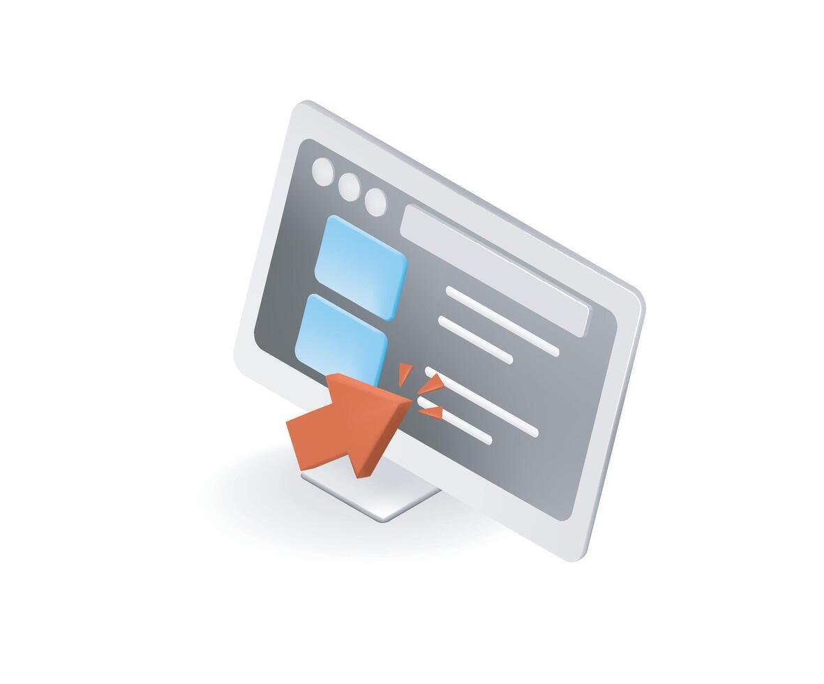 Web page user interaction the click a link vector