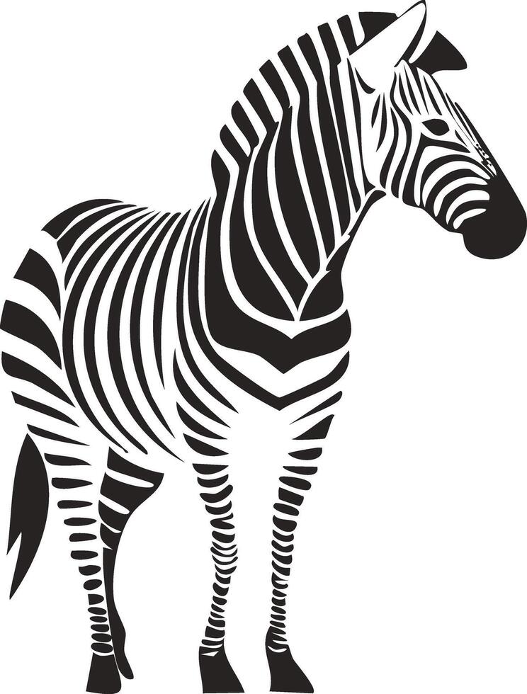 Zebra Logo in Black and White, Minimal and Clean Artwork, Ideal for Wildlife Branding, Nature Illustration, and Distinctive Animal Identity vector