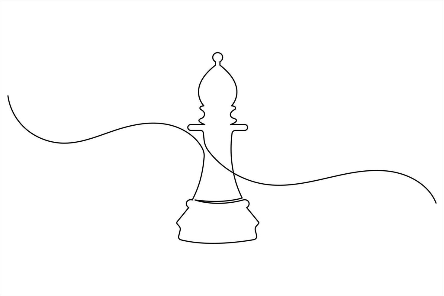 Knight chess icon in continuous one line drawing minimalist style vector