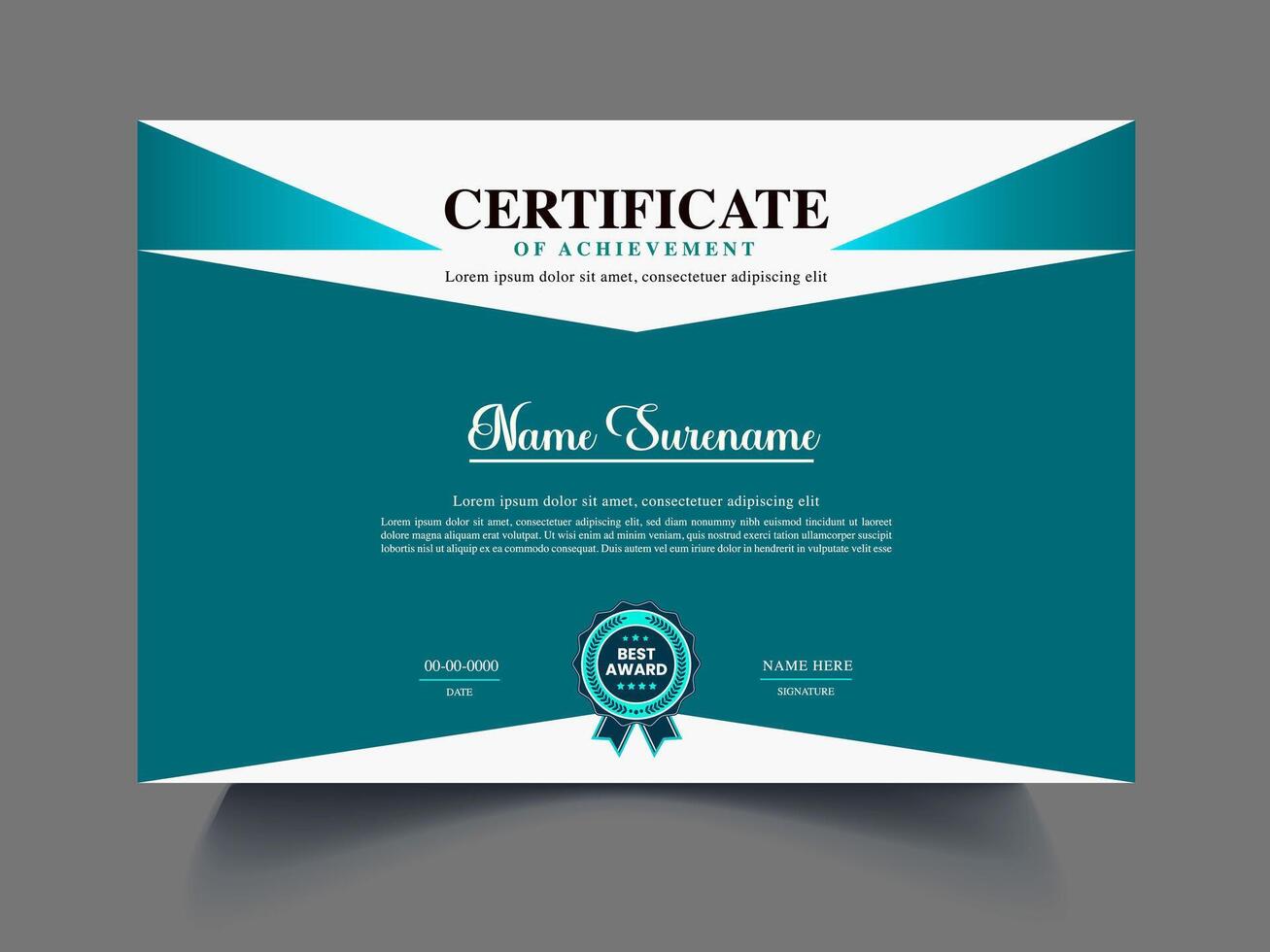 Simple Certificate Design Template for Quick Printing vector