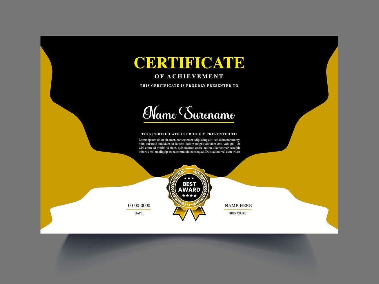 Blank Certificate Design Template for Customization vector