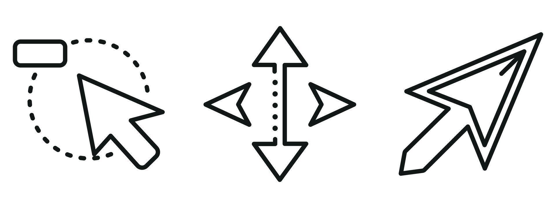 Arrow Icon Set Outline and Minimal Direction Symbols for Navigation and Interface Design vector