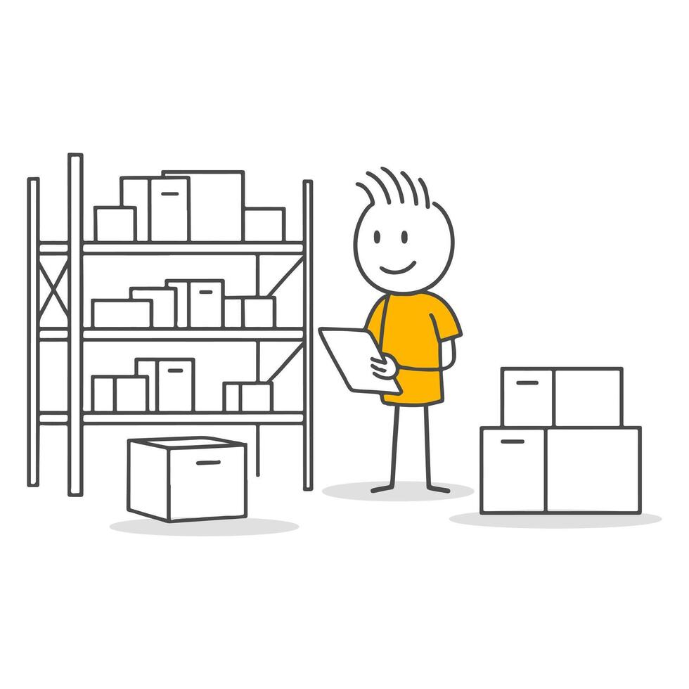 Creative Illustration for Digitalization and Efficient Process Tracking in Warehouse Management Systems. vector