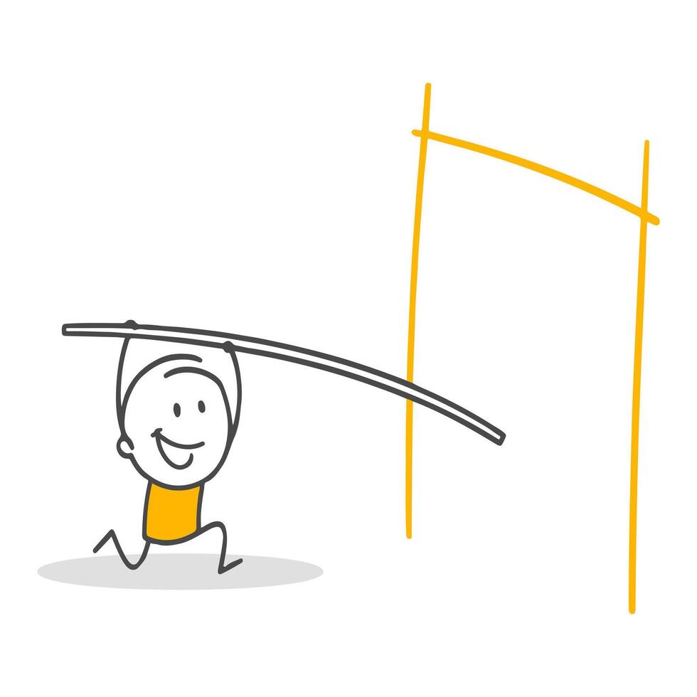 Crossing a high bar symbolizes determination and the act of pushing your limits. vector