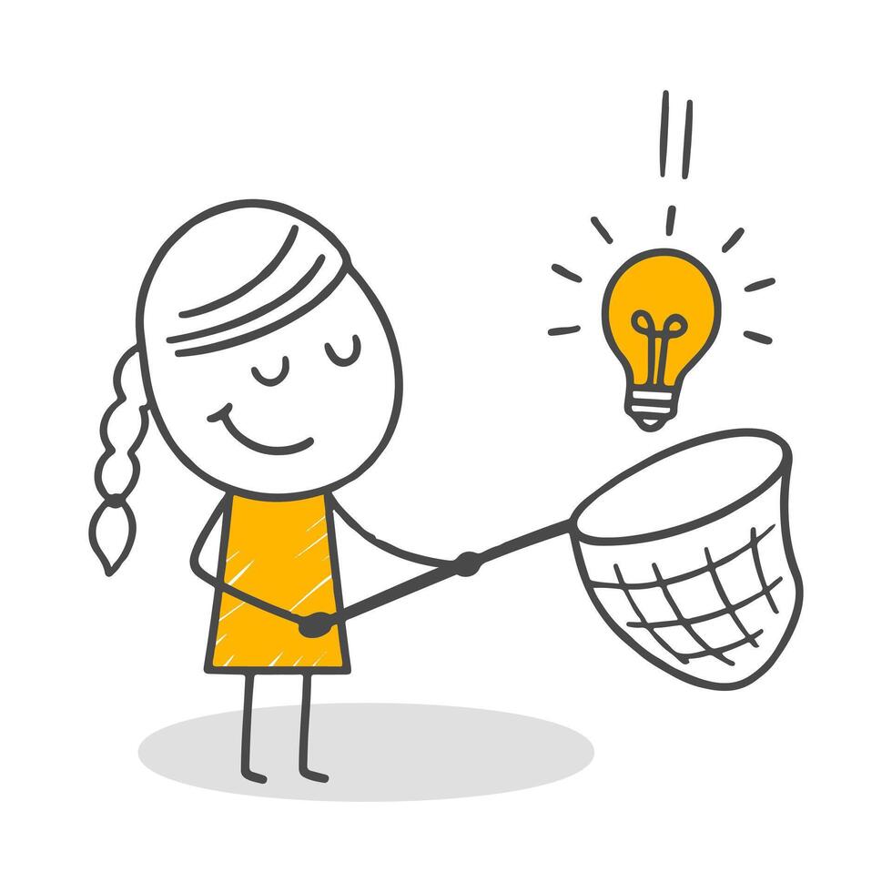 The moment of peace and satisfaction that comes from discovering new ideas and capturing creative thoughts. vector