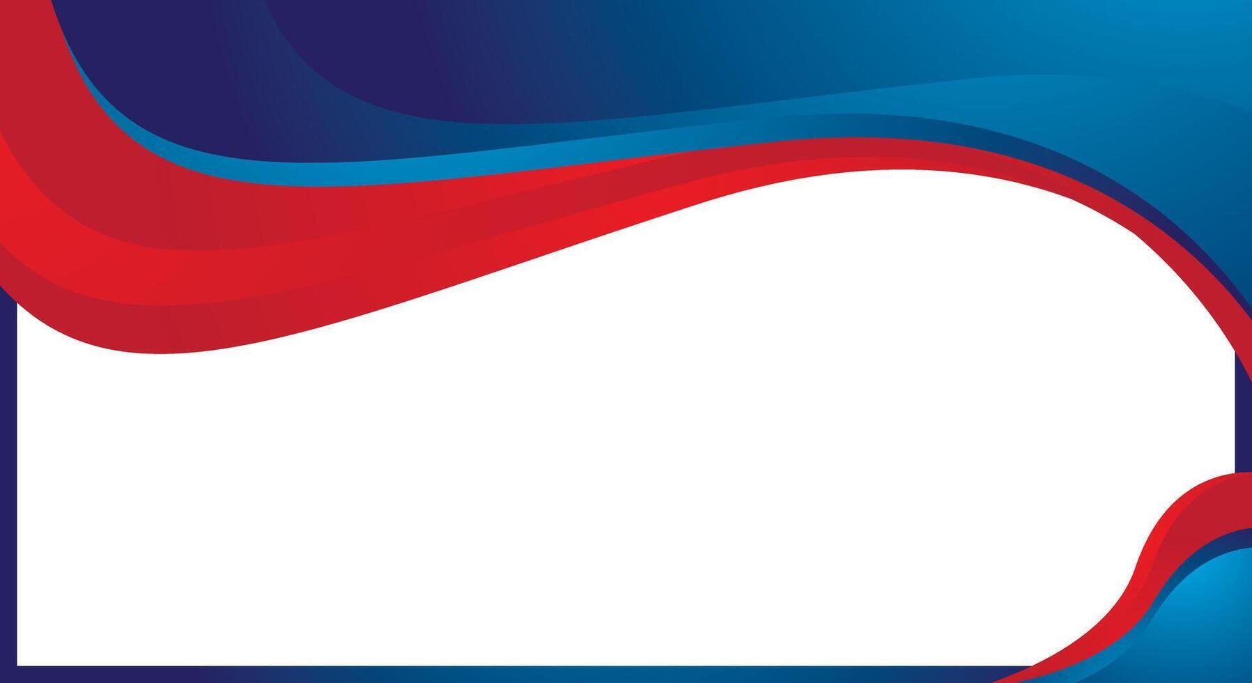 Abstract certificate template background with blue red waves vector