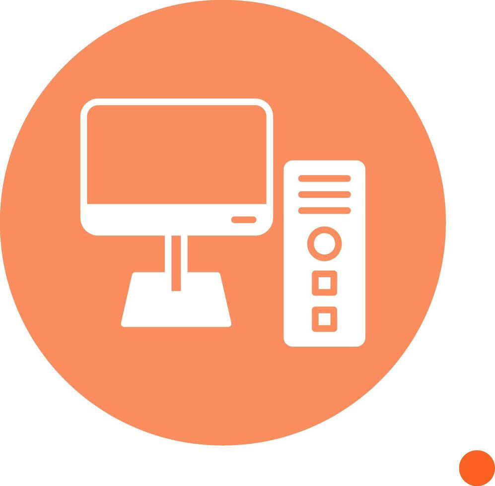High Performance Desktop Computer Glyph Circle vector