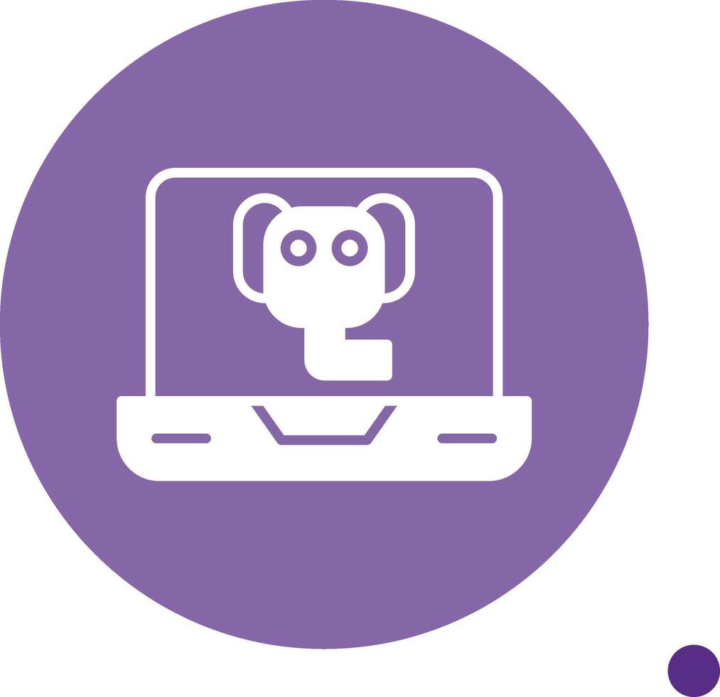 PostgreSQL Elephant DB Icon Glyph Circle vector