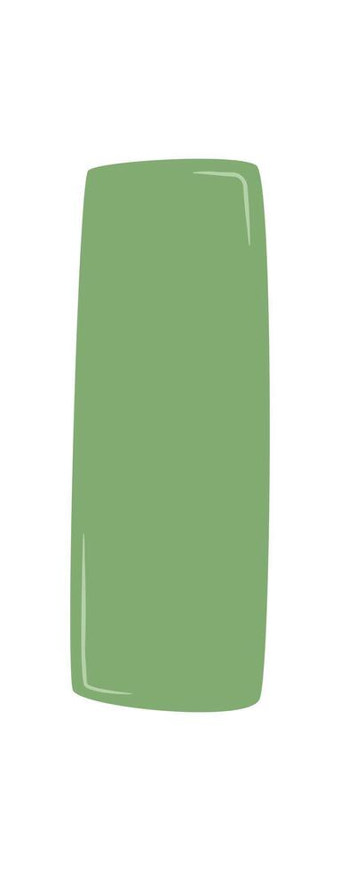 Simple hand drawn organic green shape in the style of an abstract rectangle. This fluid blob form creates a liquid background with a modern symbol. Unique text element for natural decor or creative vector