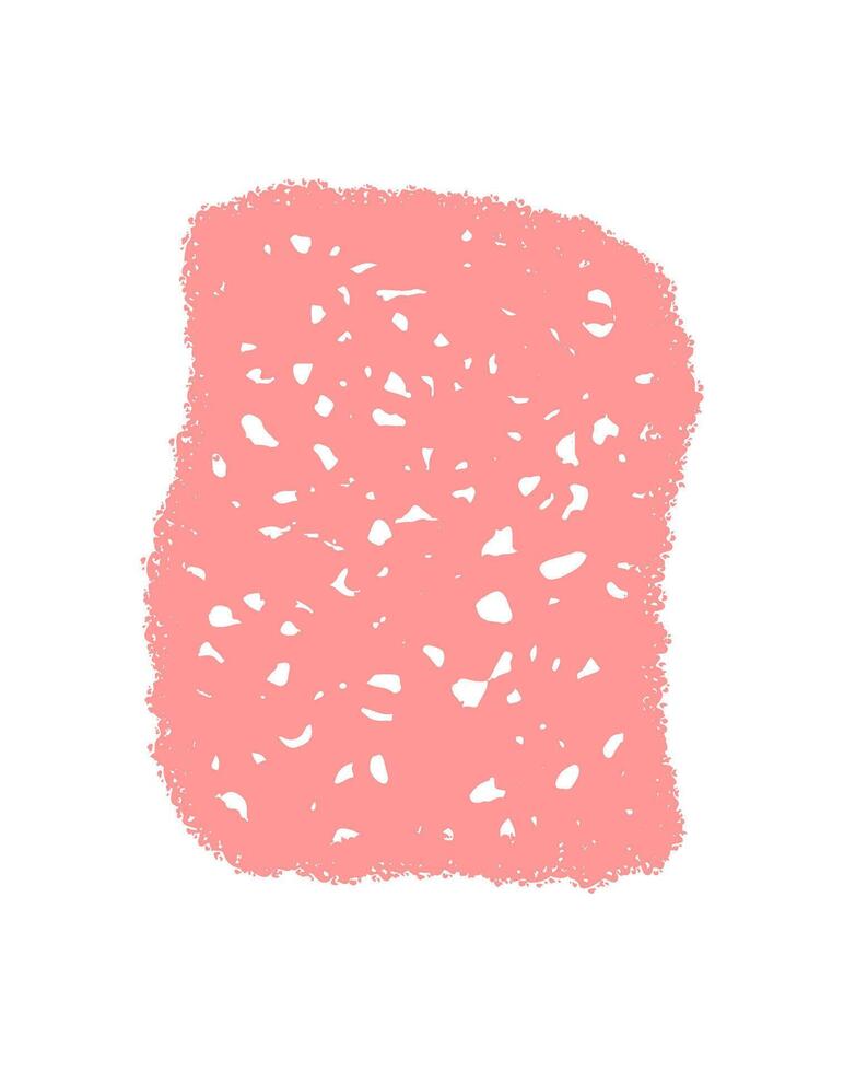 Crayon squiggle rectangle patch frame sketch forms an organic shape. Textured background in a rough style gives a natural feel. Hand drawn outline with strong texture, ideal as empty text template or vector