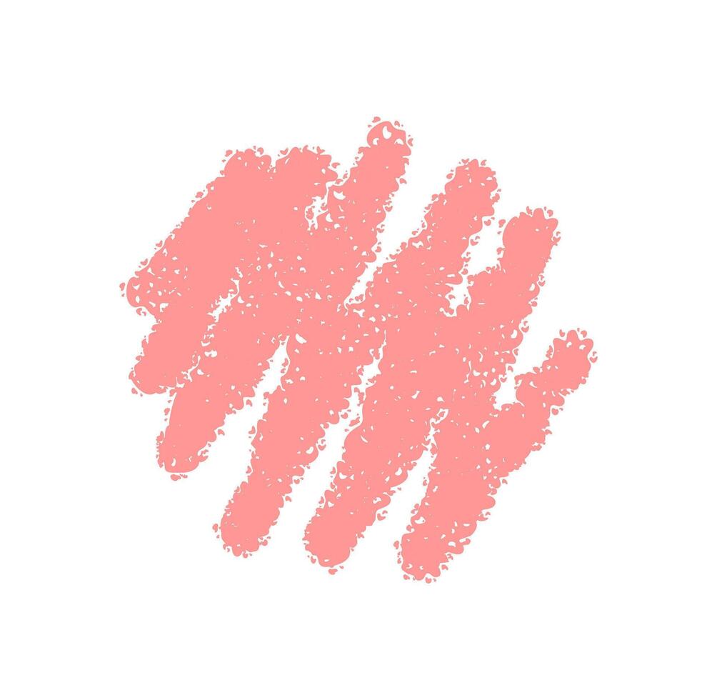 Pink crayon round box with bold patch and sketch style. Scribble stroke texture forms a circle, hand drawn as background for text or highlight, adding a soft accent to minimal compositions. vector