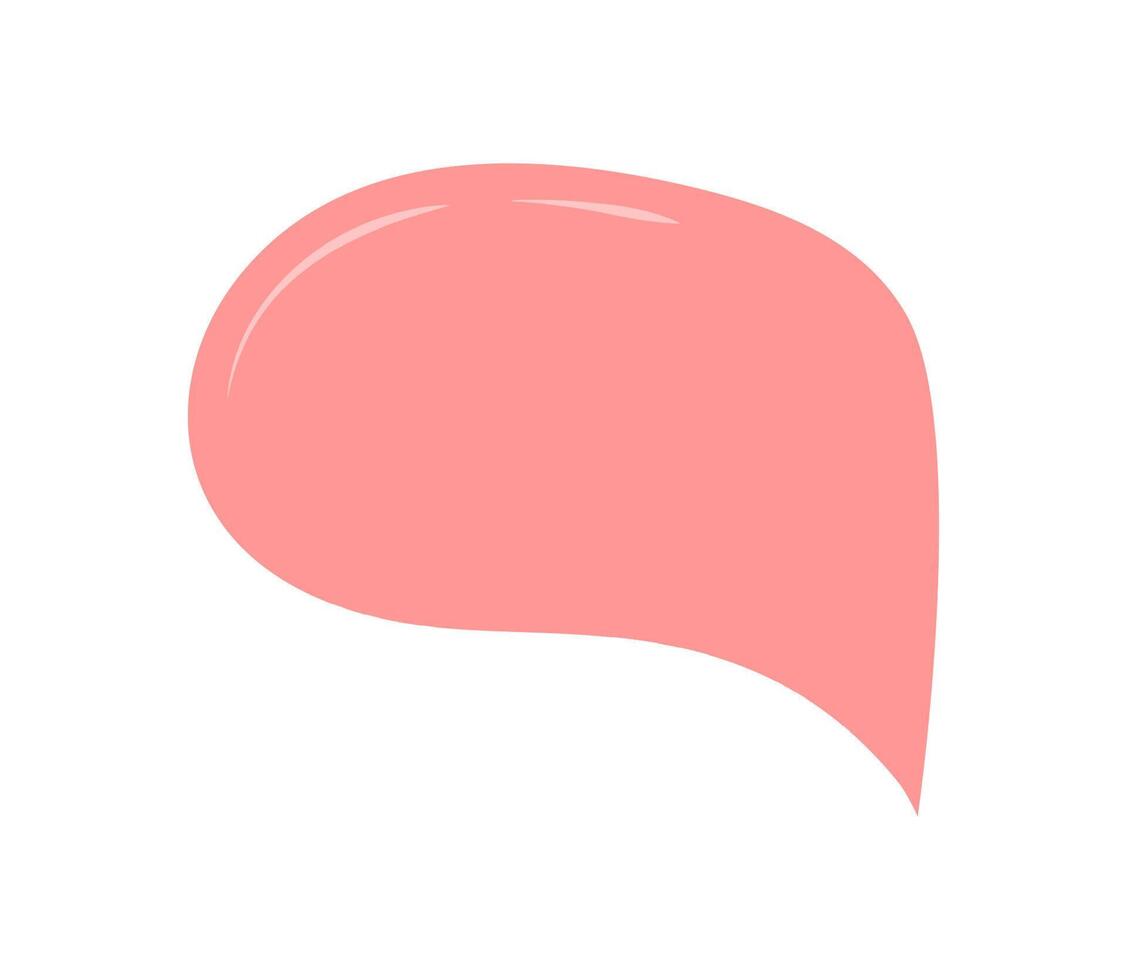 Fluid pink hand drawn chat balloon icon. Speech bubble with organic textbox and rectangle message form, abstract talk element for dialogue, comment or conversation in modern communication concept. vector