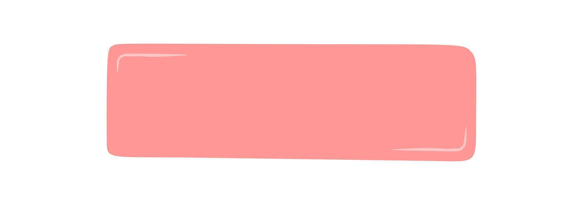 Fluid hand drawn text frame banner shows a soft pink rectangle box. This background functions as a mockup label and banner, modern template for card or cover design with clean minimal style. vector