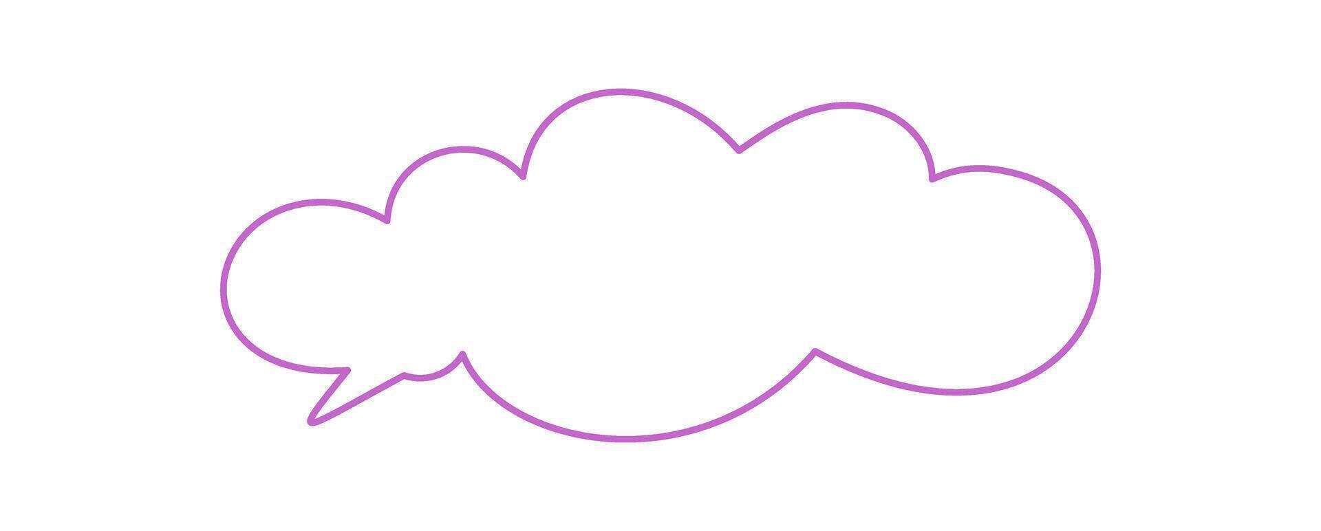 Organic hand drawn speech bubble outline with soft cloud form. Conversation icon and chat textbox give space for a message or talk. Modern outline style for speech and communication use. vector