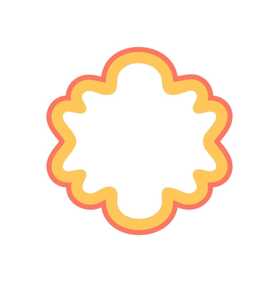 Groovy retro wavy outline bubble frame. Abstract cartoon border with organic shape and playful y2k style. Colorful graphic background for trendy pop creative design. vector