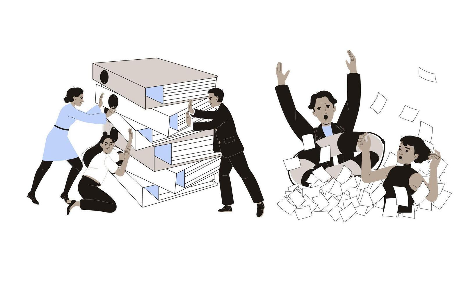 Effective Teamwork in Stock Management and Distribution to Enhance Performance and Efficiency vector