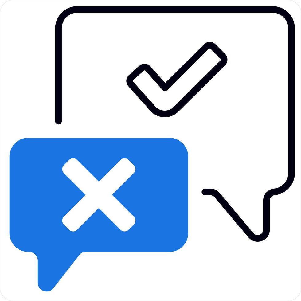 validación y pruebas icono en azul color vector