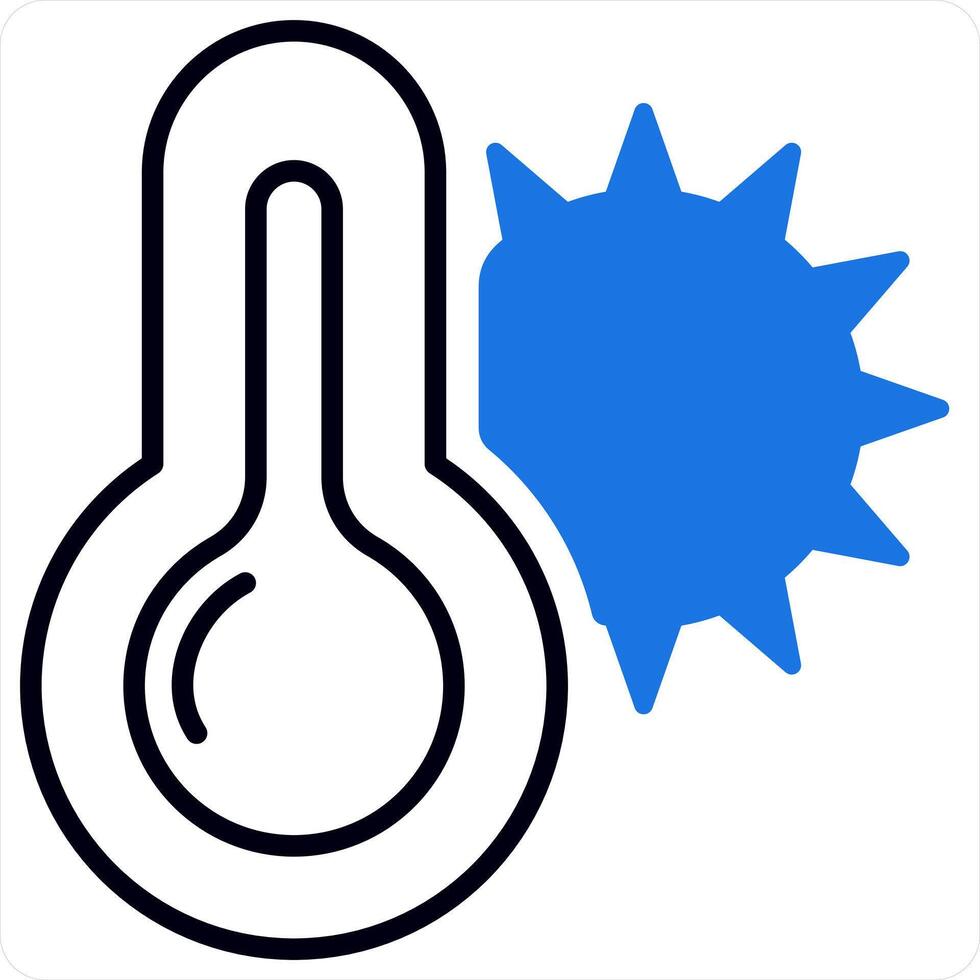 Summer Temperature Indicator icon concept in blue color vector