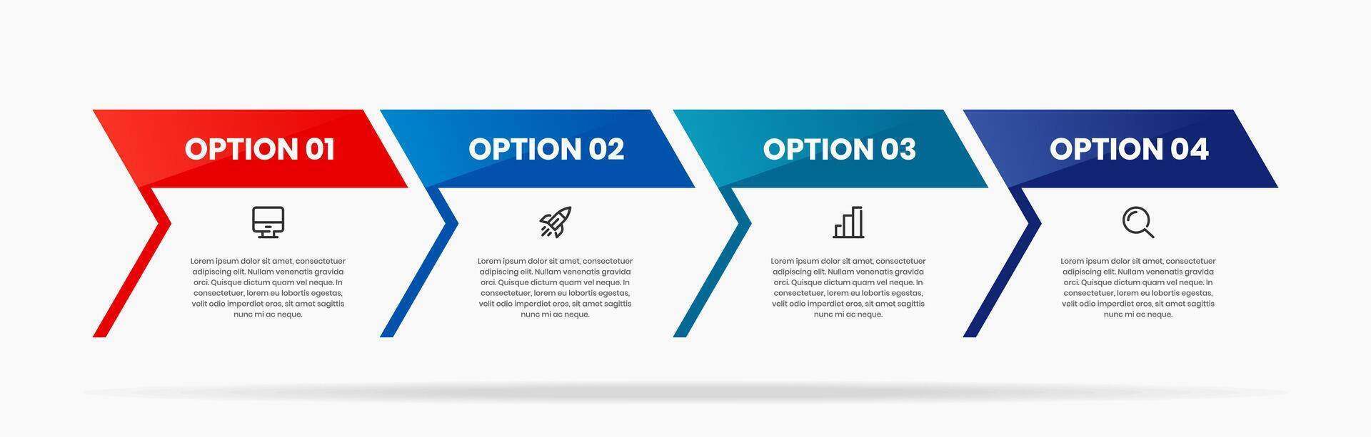 Infographic Element Design Templates with Icons and 4 Options or Steps. Suitable for Presentations, Workflow Layout, Banner, Flow Chart vector