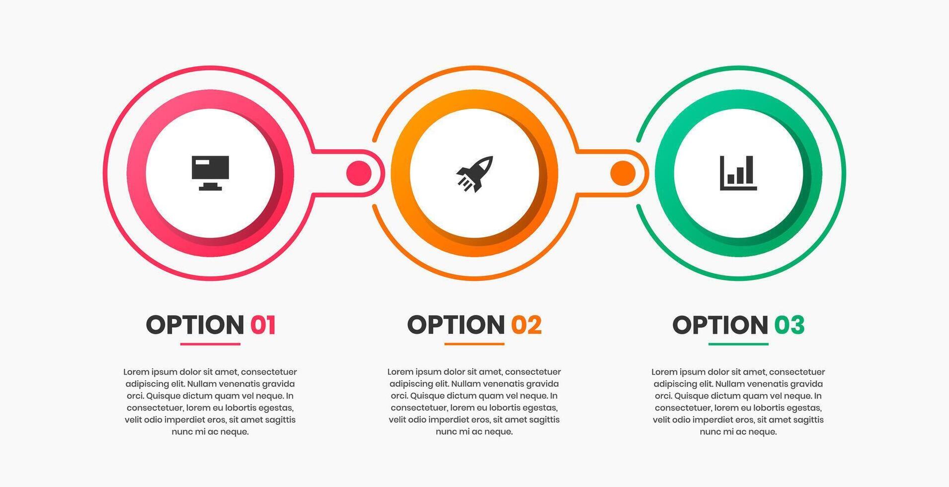 Circle Infographic Design Templates with Icons and 3 Options or Steps. Suitable for Process Diagram, Presentations, Workflow Layout vector