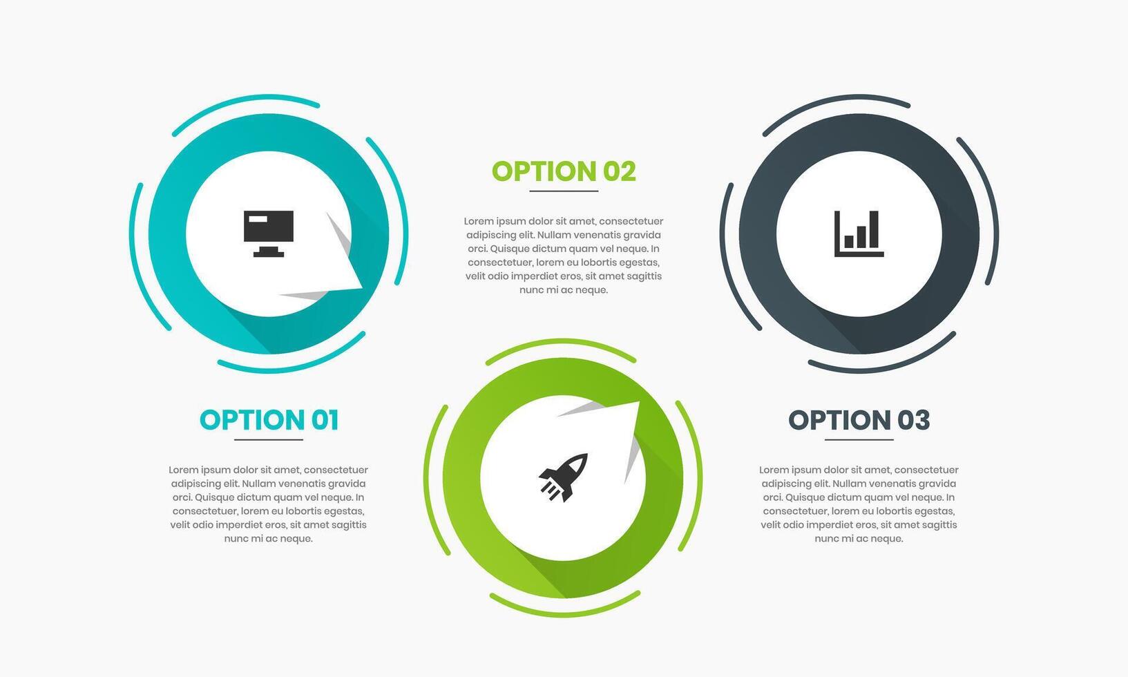 Infographic Element Design Templates with Icons and 3 Options. Suitable for Process Diagram, Presentations, Workflow Layout, Banner, Infographic. vector