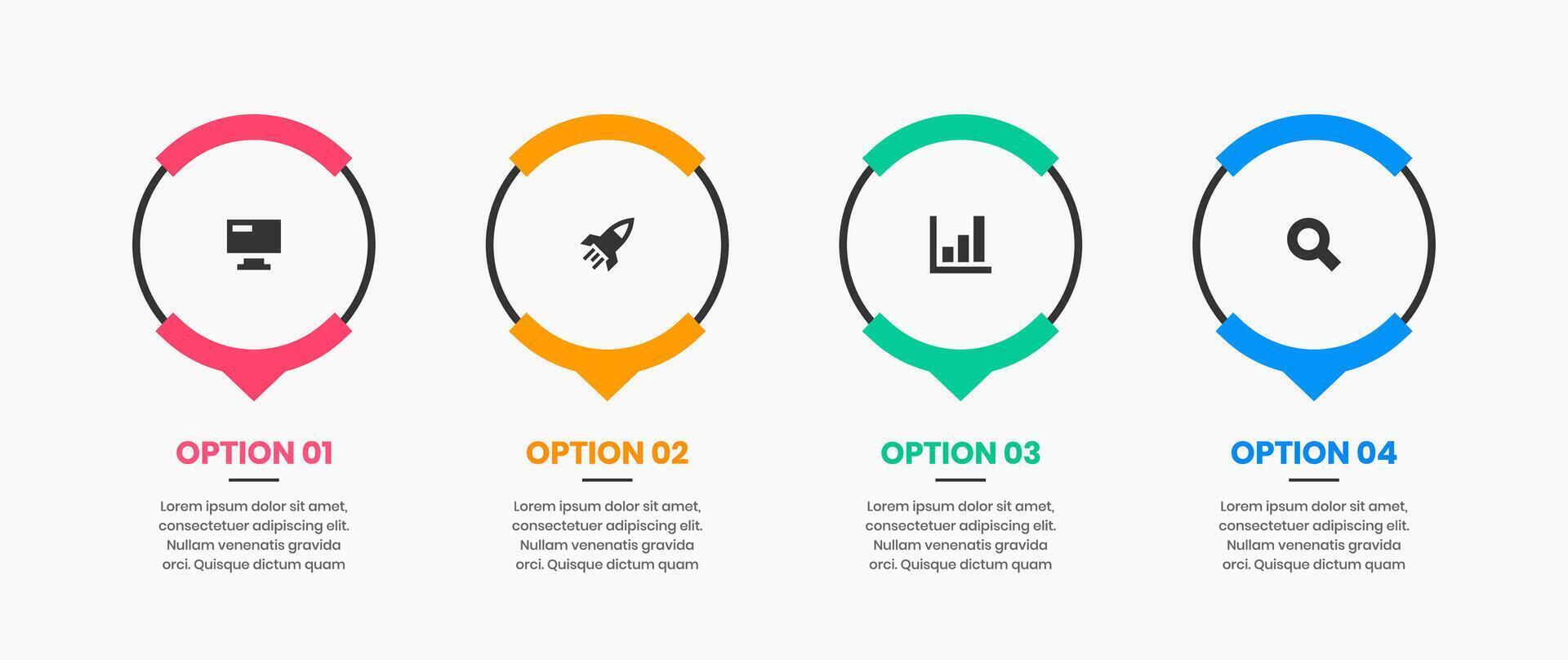 Infographic Element Design Templates with Icons and 4 Options or Steps. Suitable for Process Diagram, Workflow Layout, Banner, Infographic vector