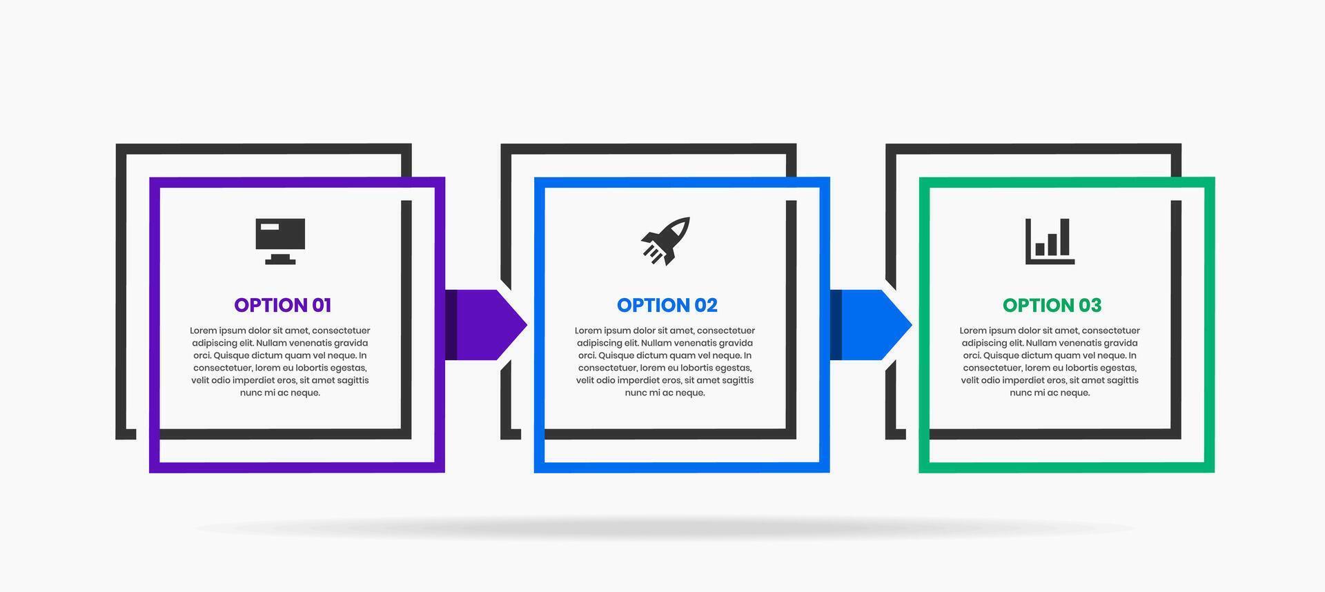 Infographic Element Design Templates with Icons and 3 Options or Steps. Suitable for Process Diagram, Presentations, Workflow Layout, Banner, Flow Chart, Infographic vector